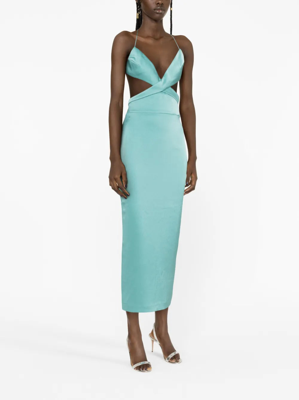 Mason cut-out satin midi dress