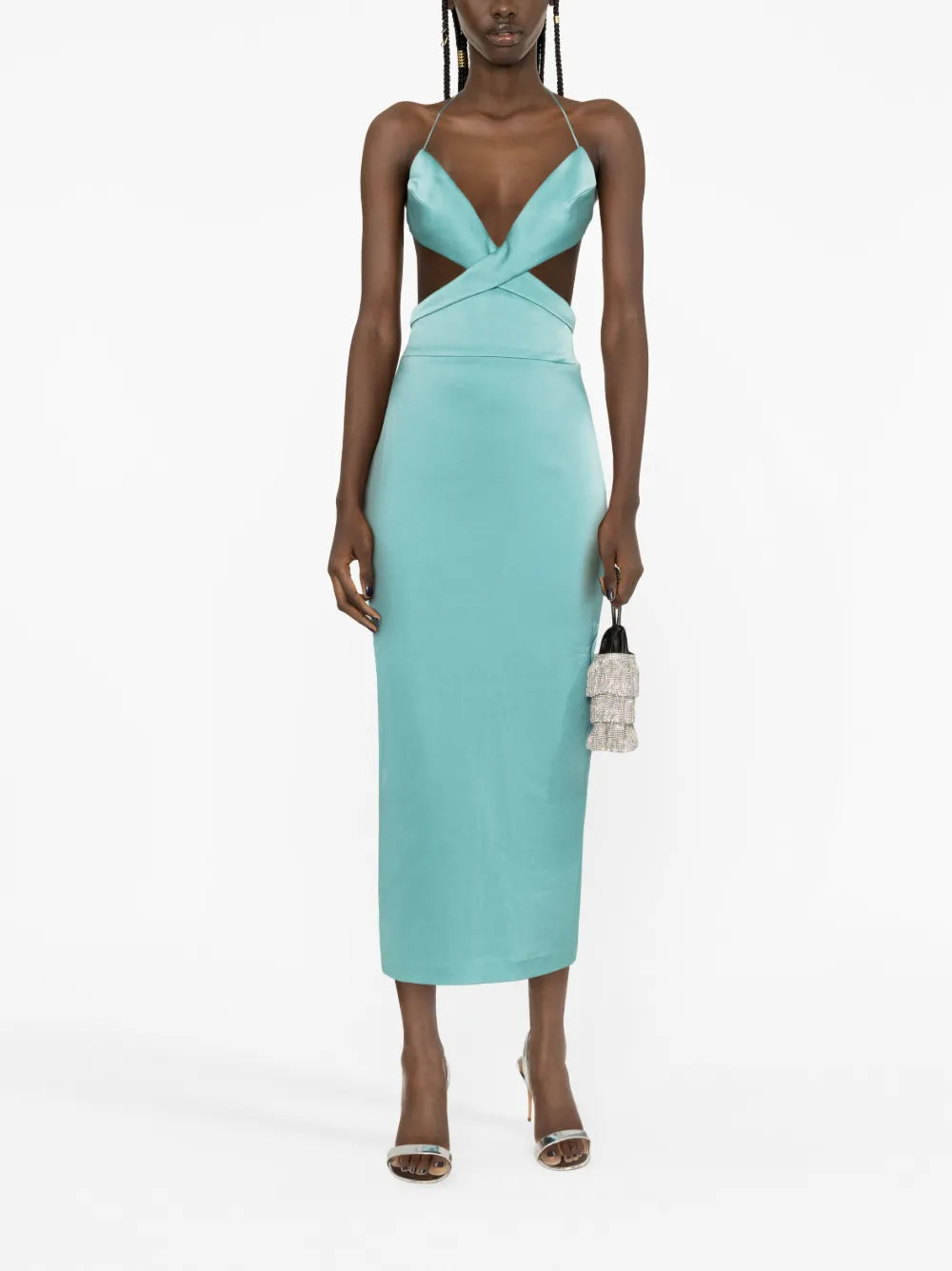 Mason cut-out satin midi dress