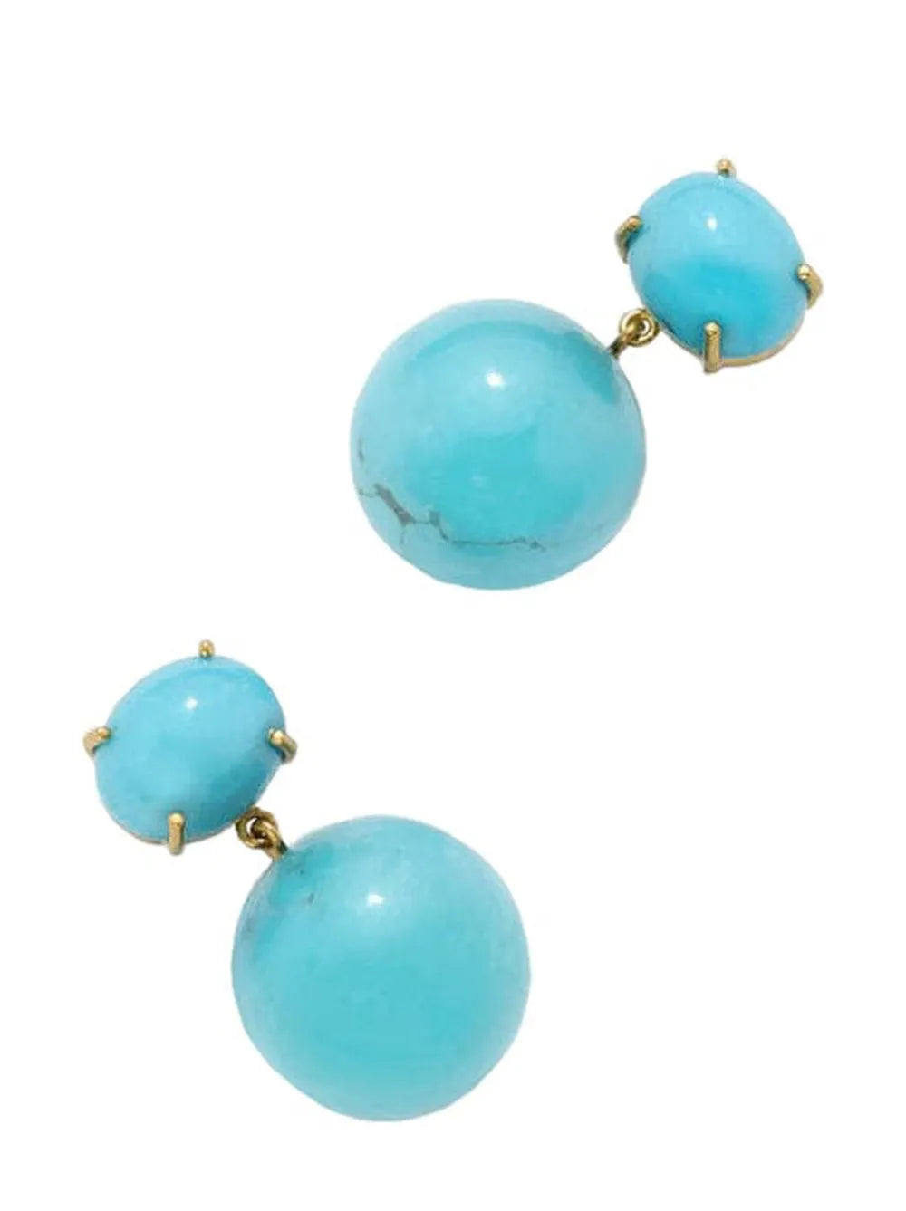 18kt yellow gold Gumball turquoise drop earrings