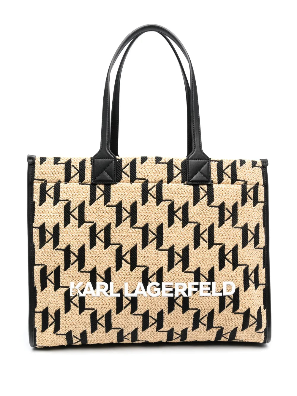 Skuare woven-raffia tote bag