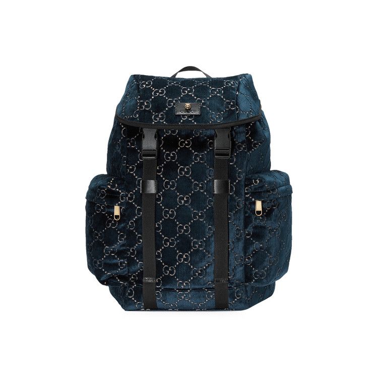 Gucci GG Velvet Medium Backpack Blue