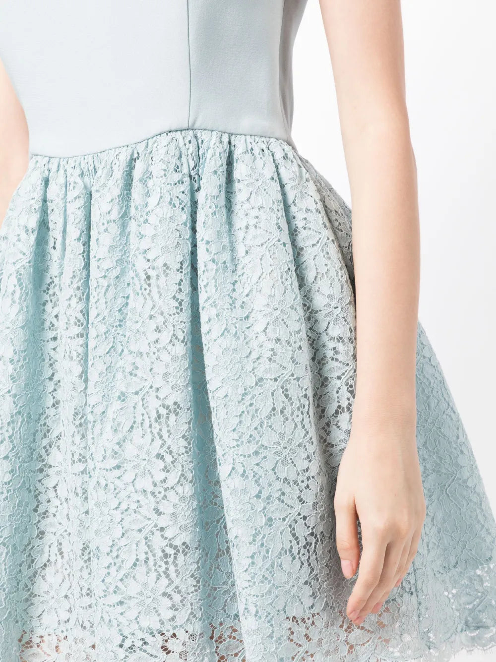 floral lace-panel minidress