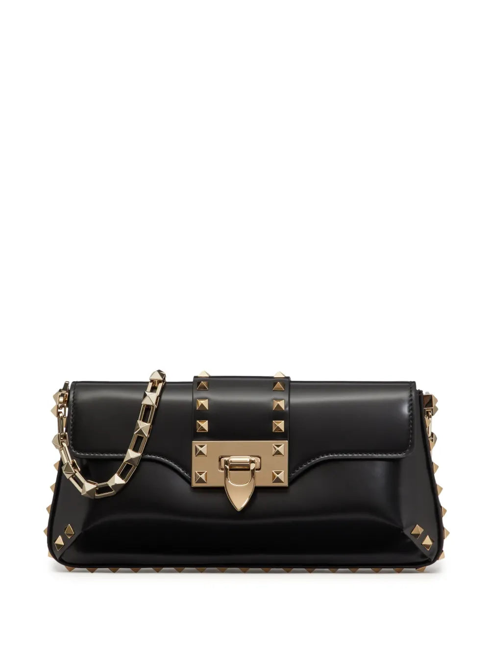 Rockstud brushed-leather shoulder bag