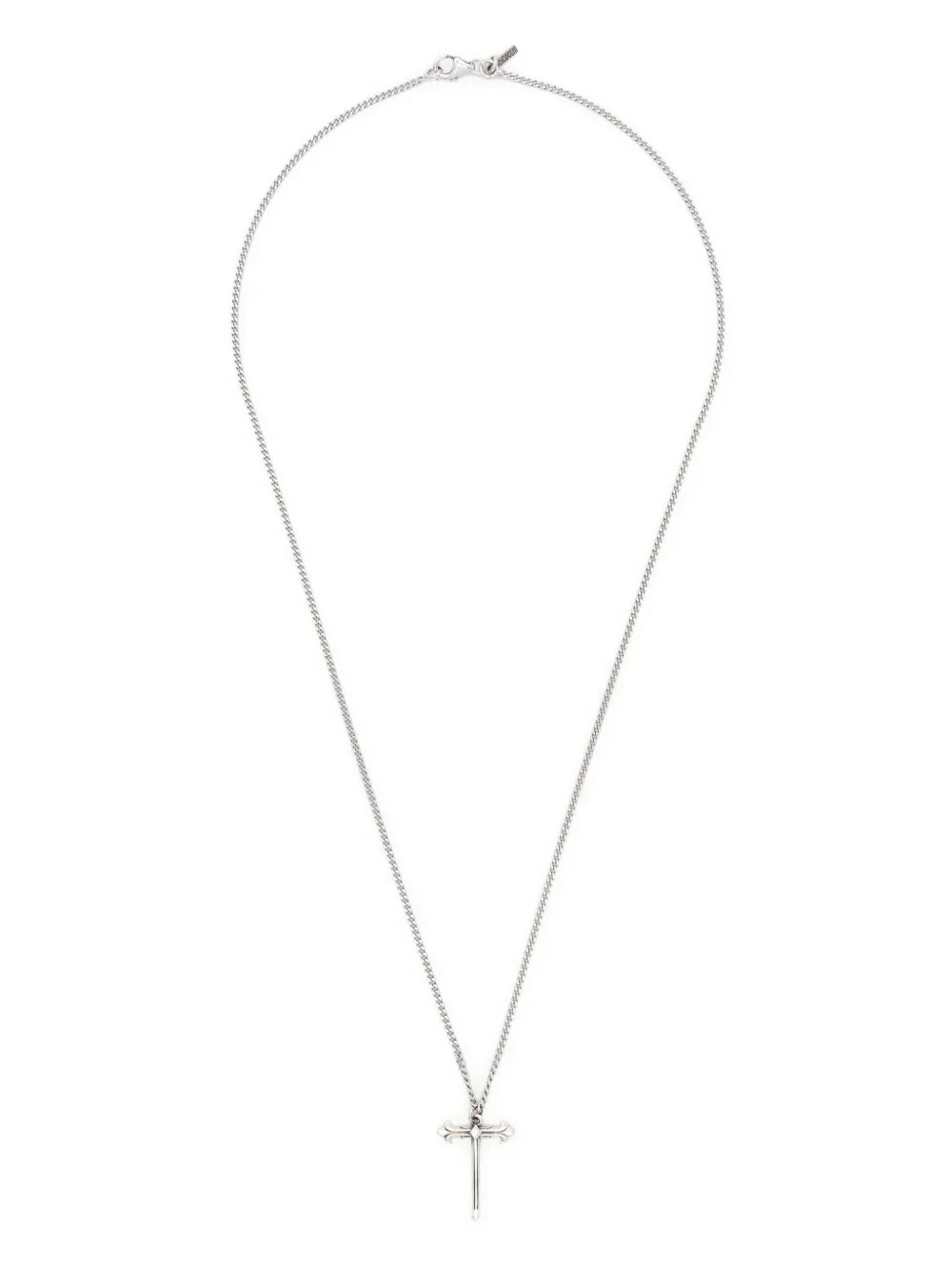 cross-pendant polished-finish necklace 