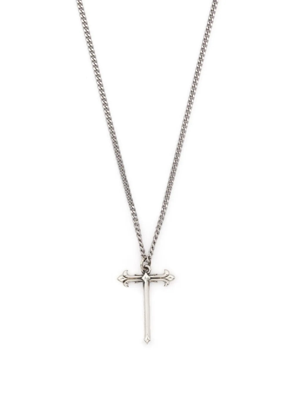 cross-pendant polished-finish necklace 