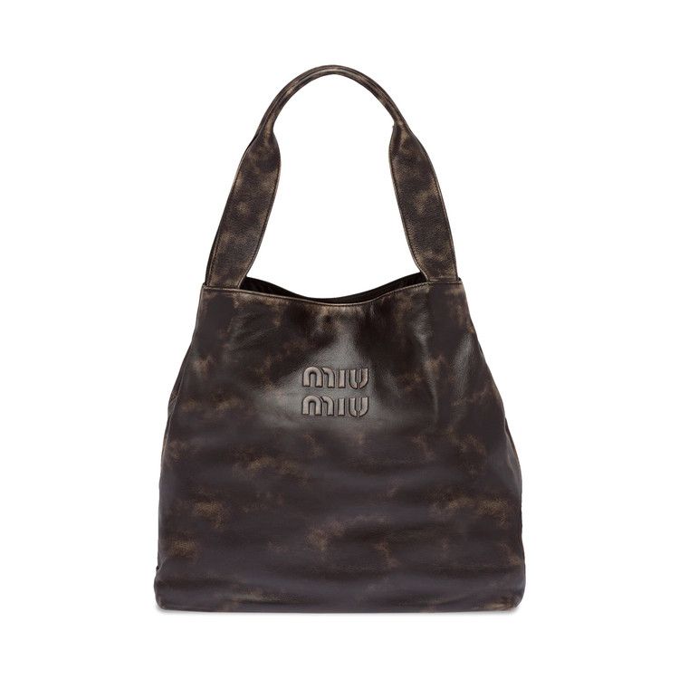 Miu Miu Leather Hobo Bag Coffee