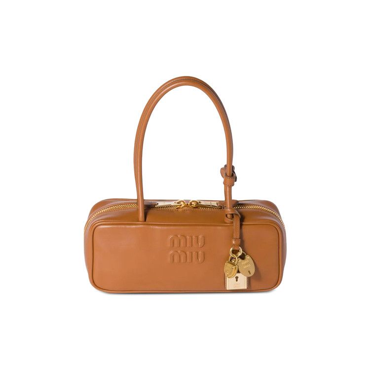 Miu Miu Small Leather Beau Bag Cognac
