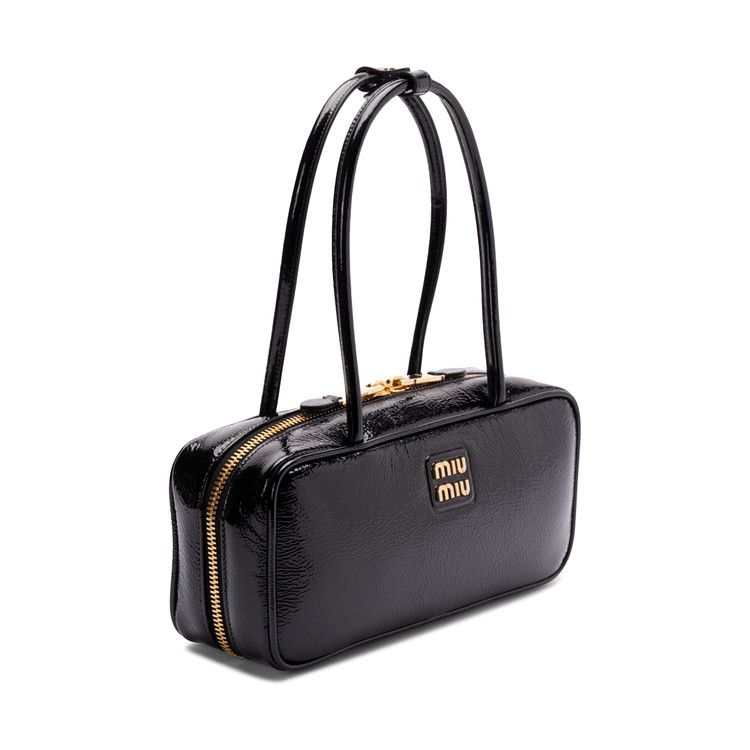 Miu Miu Beau Leather Patchwork Bag Black