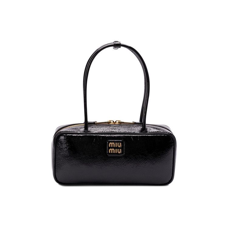 Miu Miu Beau Leather Patchwork Bag Black