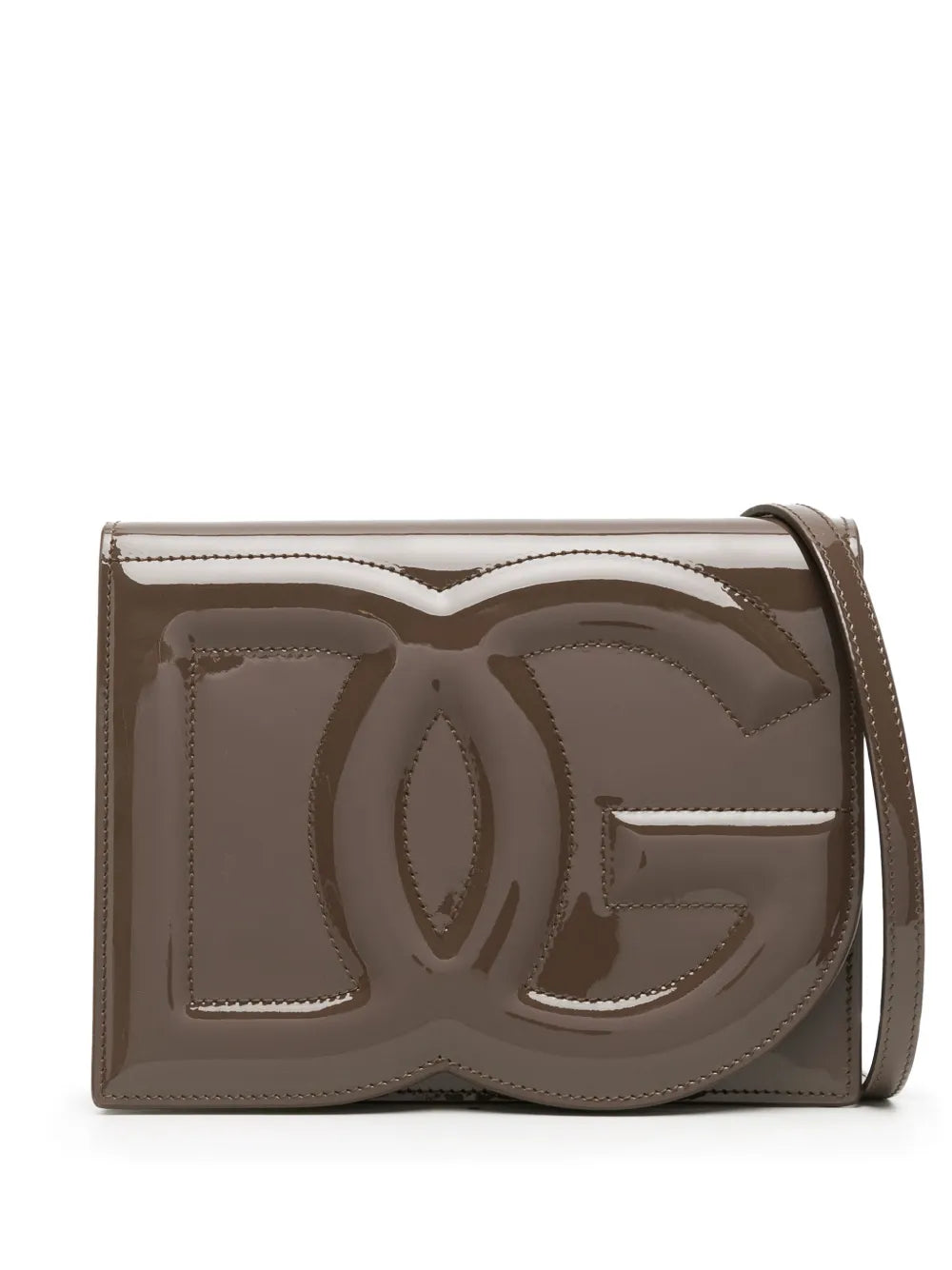 DG Logo patent leather crossbody bag