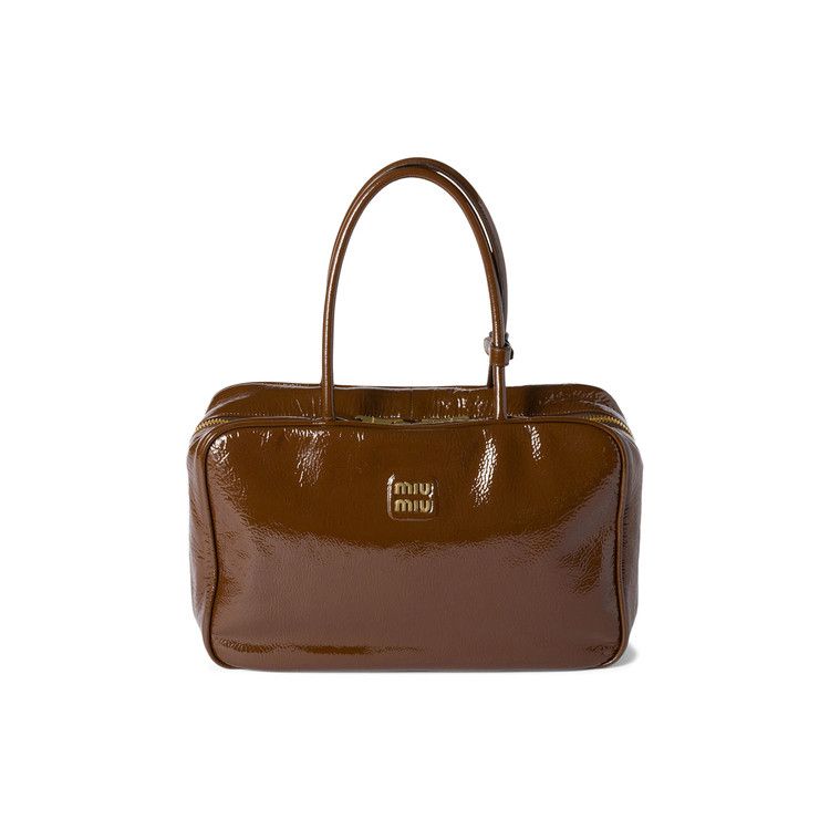 Miu Miu Beau Naplak Patent Leather Bag Palisander