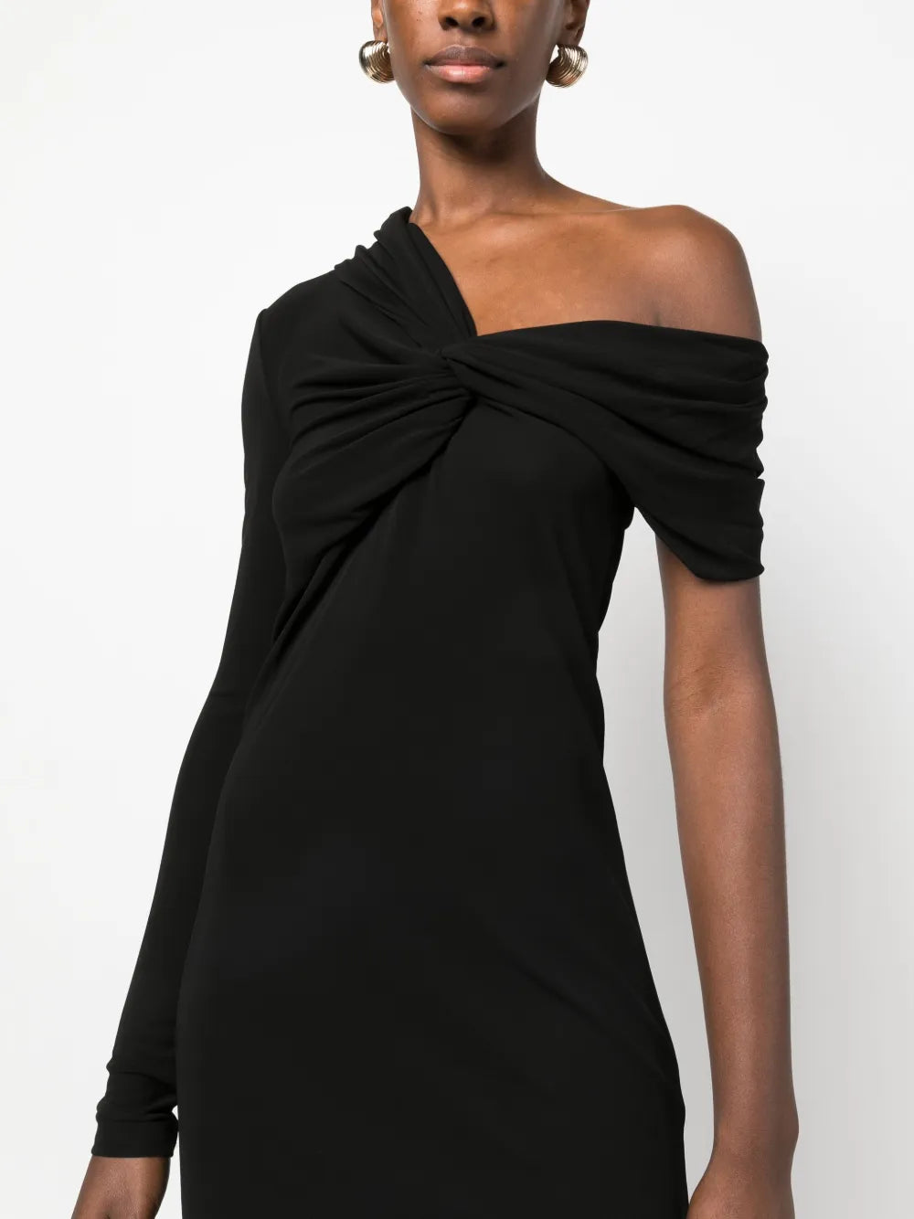 twist-front asymmetric minidress