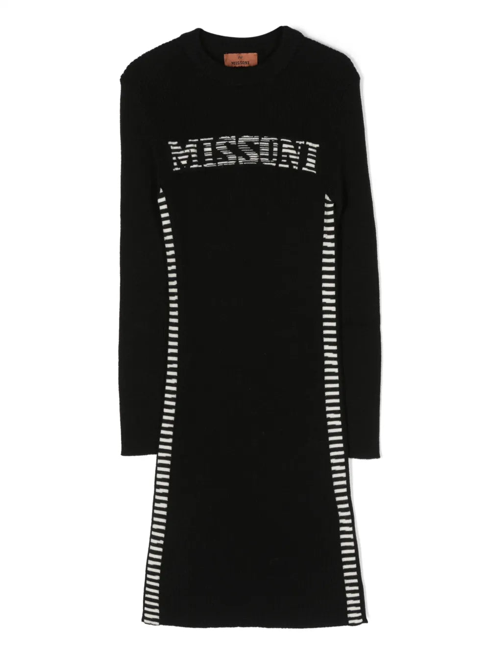 intarsia-knit logo ribbed-knit dress