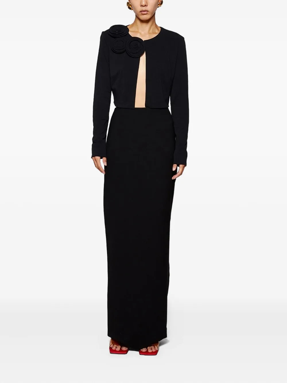 high-waisted column maxi skirt