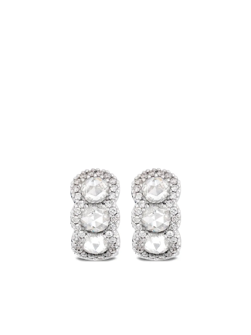 18kt white gold diamond mini hoop single earring