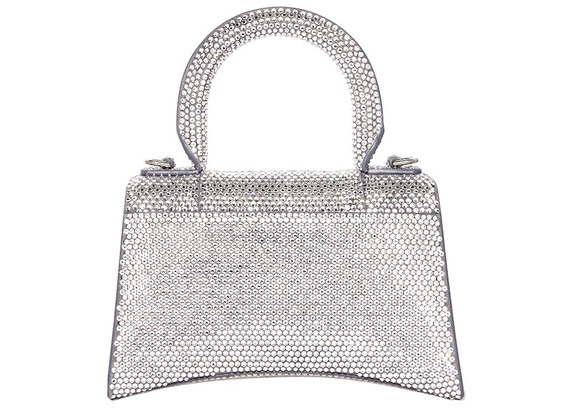 Balenciaga Hourglass Handbag XS Rhinestone Grey