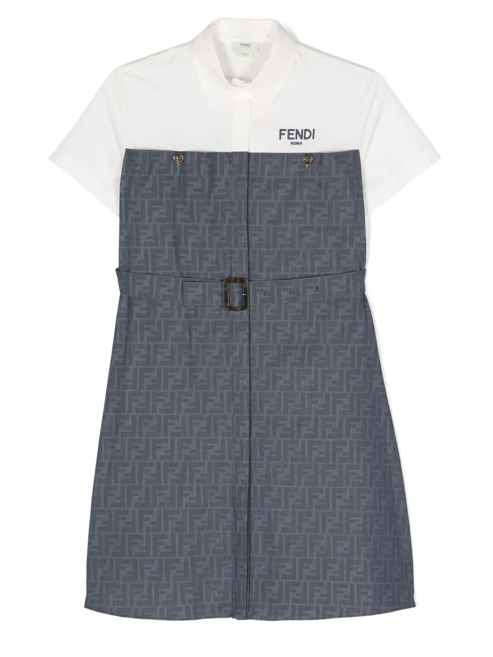 FF-jacquard cotton shirtdress