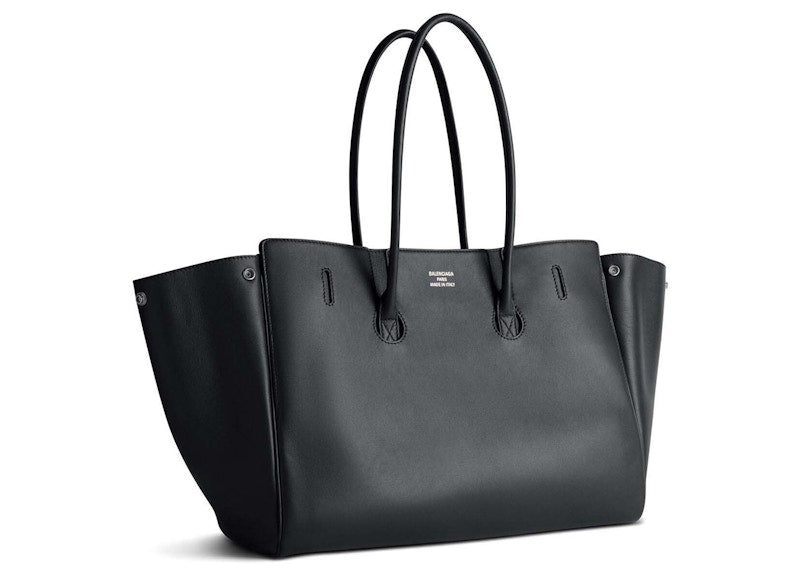 Balenciaga Bel Air Medium Carry All Bag Aged-Silver Hardware Black