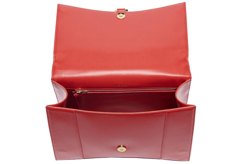 Balenciaga Hourglass Top Handle Medium Red