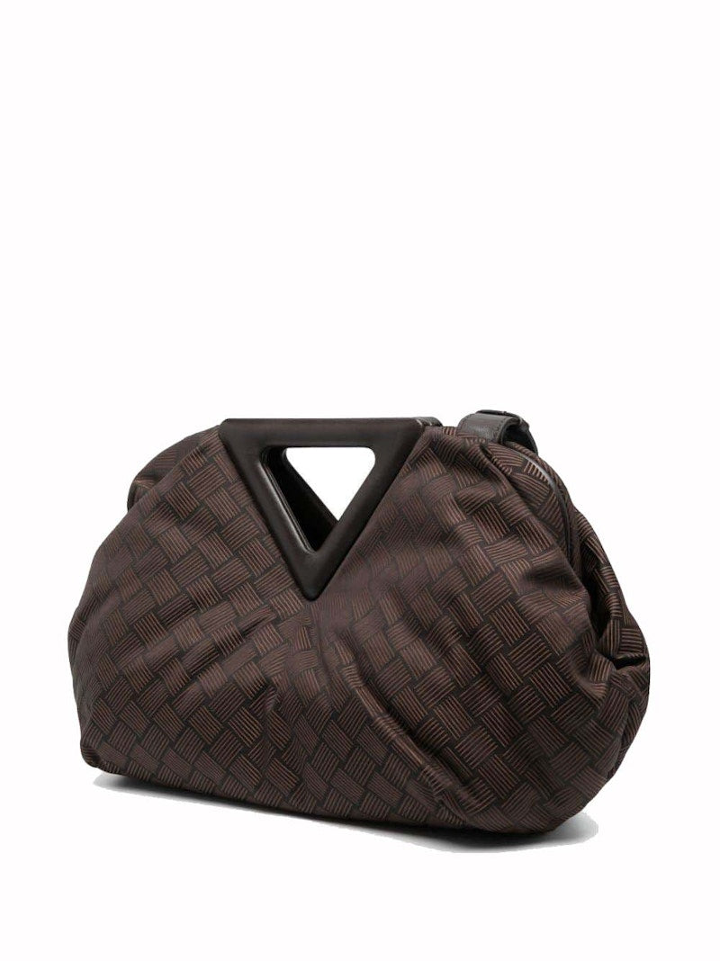 Bottega Veneta Point Triangle Handle Two Way Handbag Fondant