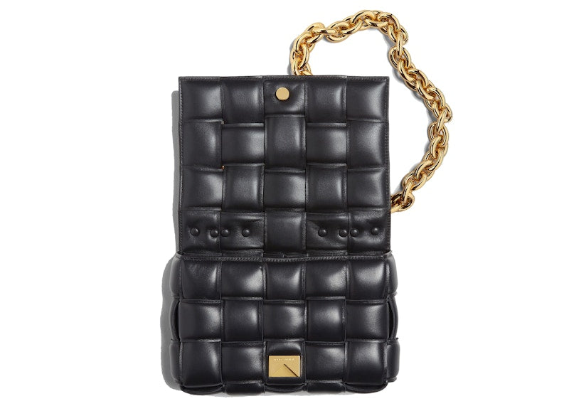 Bottega Veneta Chain Cassette Gold-tone Crossbody Bag Black