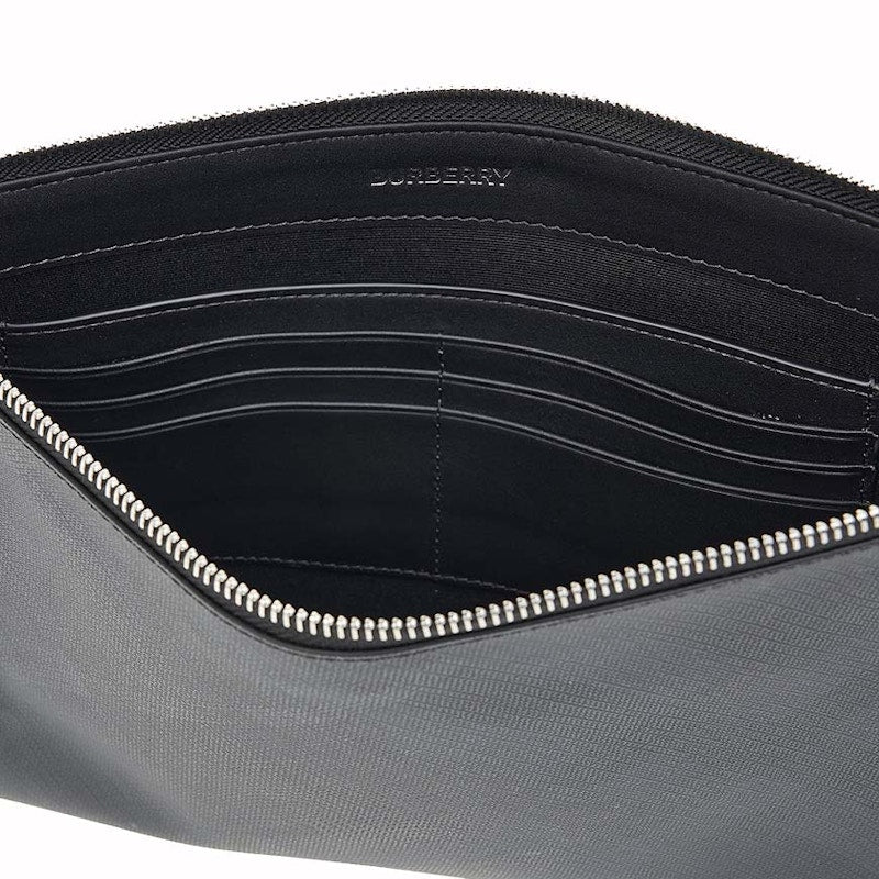 Burberry London Check Zip Handbag Dark Grey