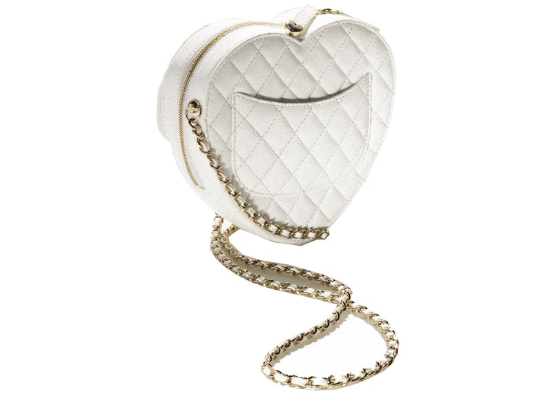 Chanel Heart Bag 22S White Lambskin