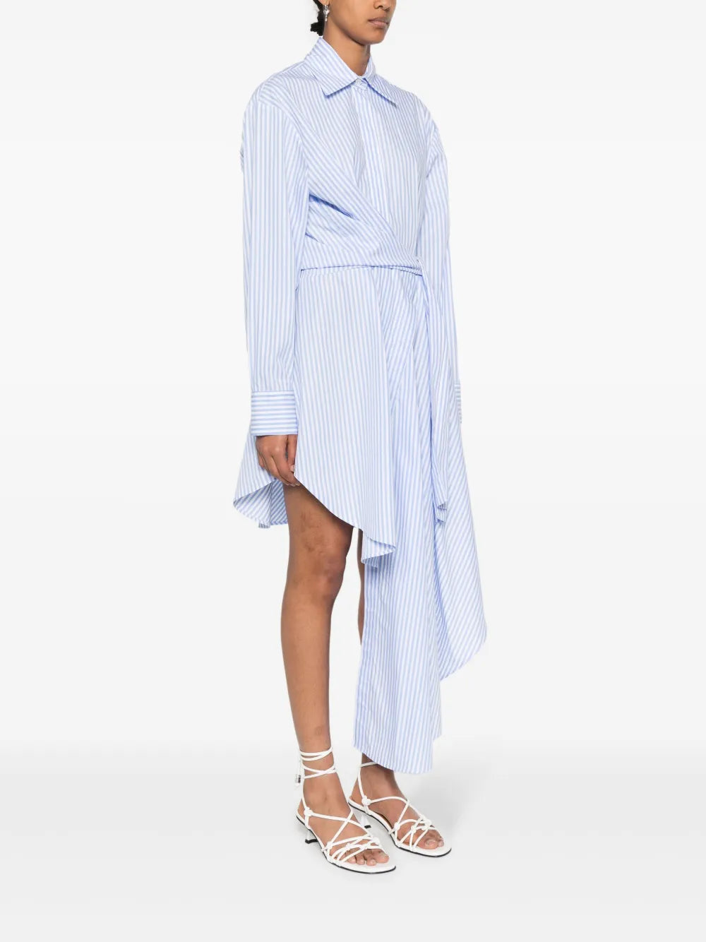 draped asymmetric shirtdress