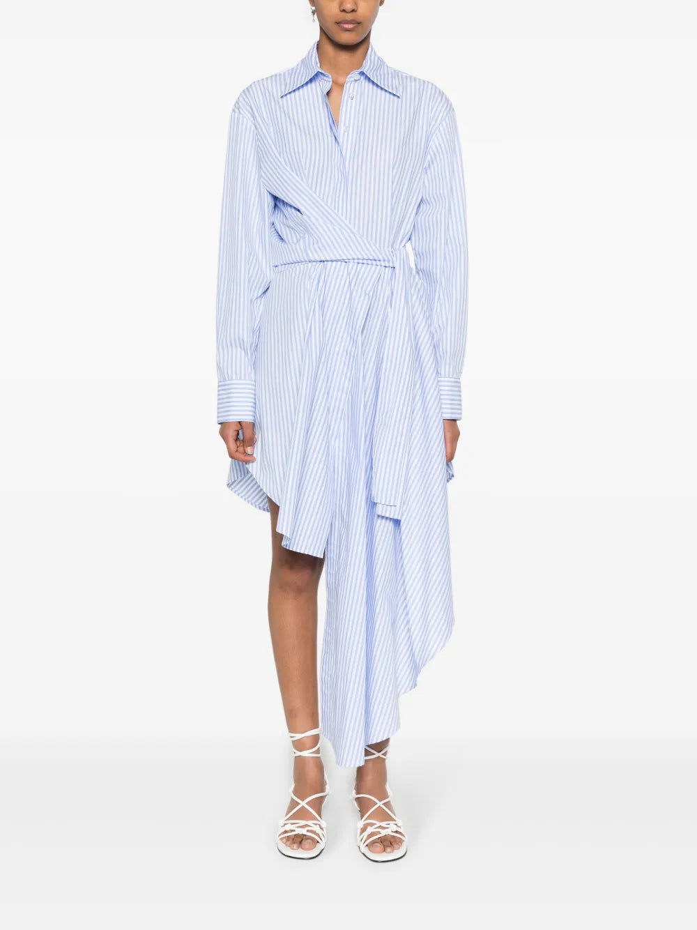 draped asymmetric shirtdress