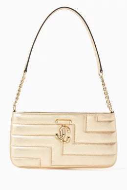 Jimmy Choo Avenue Slim Shoulder Bag in Metallic Nappa