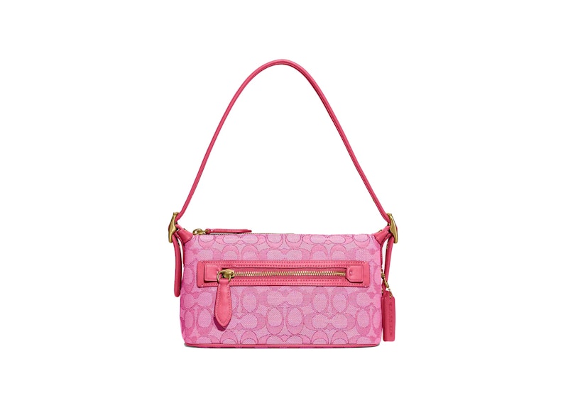 Coach Demi Bag In Signature Jacquard Brass/Petunia