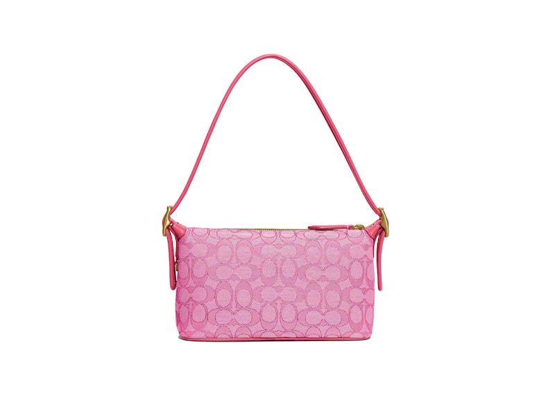Coach Demi Bag In Signature Jacquard Brass/Petunia