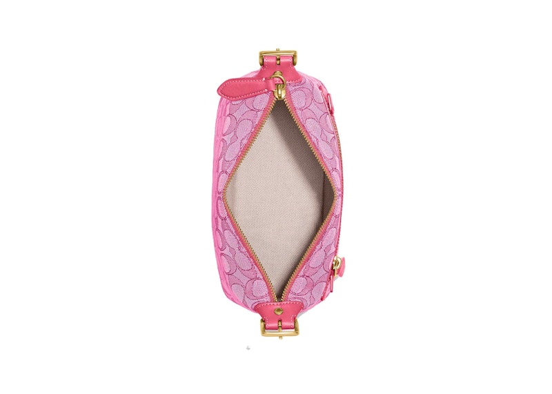 Coach Demi Bag In Signature Jacquard Brass/Petunia