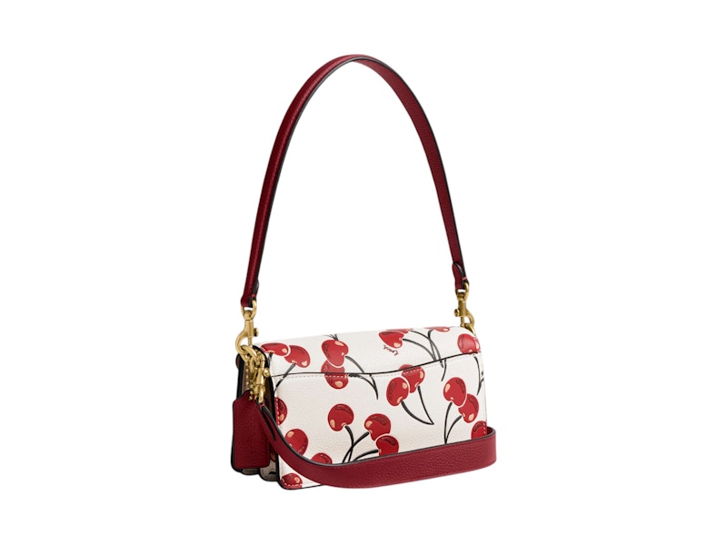 Coach Tabby Shoulder Bag 20 Cherry Print Brass/Chalk Multi