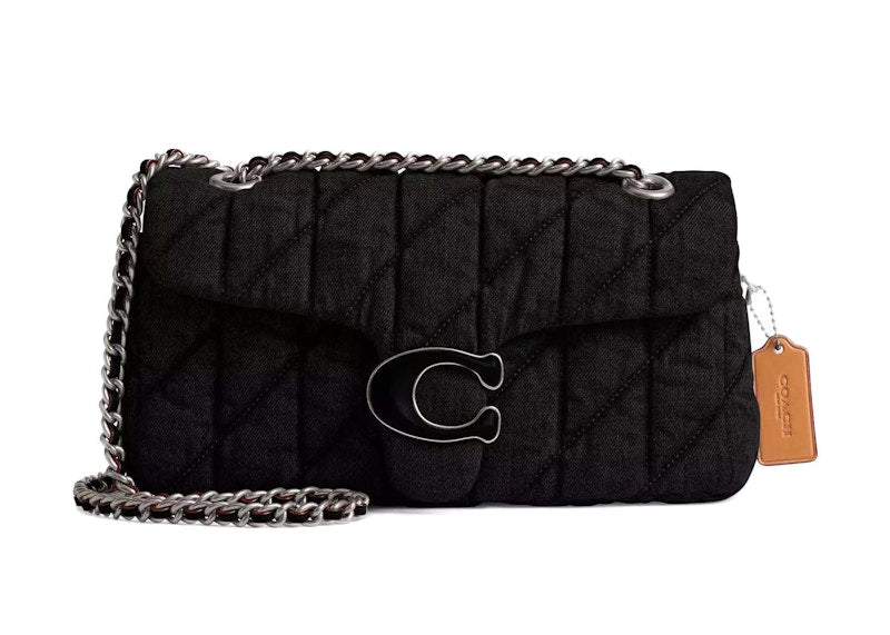 Coach Tabby Shoulder Bag 26 With Quilting Silver/Black