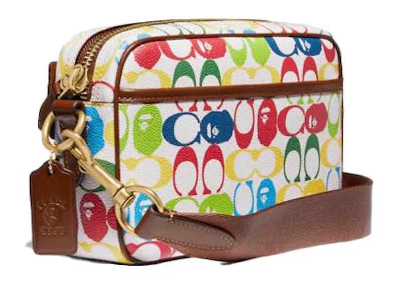 Coach x Bape Academy Crossbody Signature Canvas With Ape Head Brass/Multi