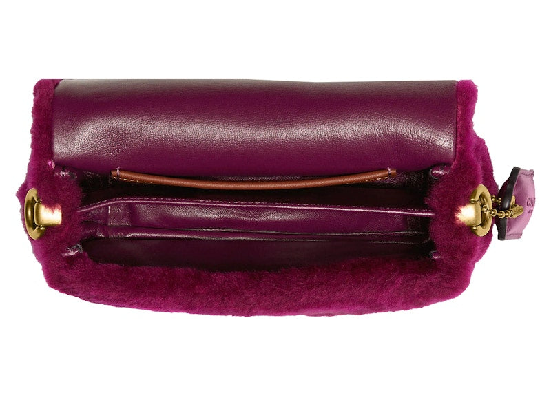 Coach Pillow Tabby 18 Shoulder Bag Shearling Fuchsia