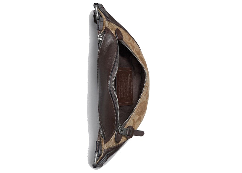 Coach x Bape Rivington Belt Bag 7 Signature Jacquard With Ape Head Light Antique Nickel/Khaki