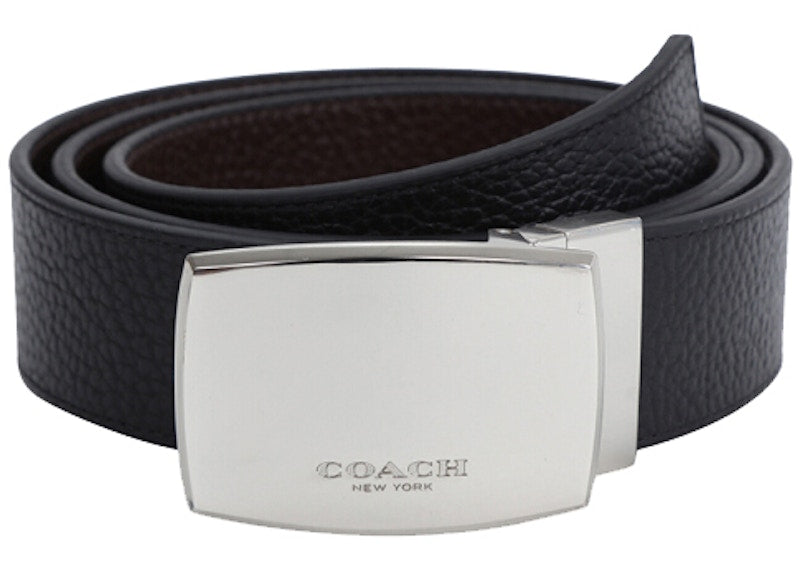 Coach Wide Plaque Reversible Belt Black/Brown