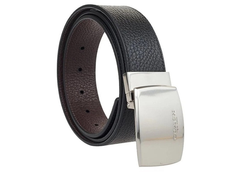 Coach Wide Plaque Reversible Belt Black/Brown