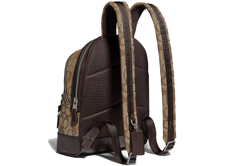 Coach x Bape Academy Backpack 23 Signature Jacquard With Ape Head Light Antique Nickel/Khaki