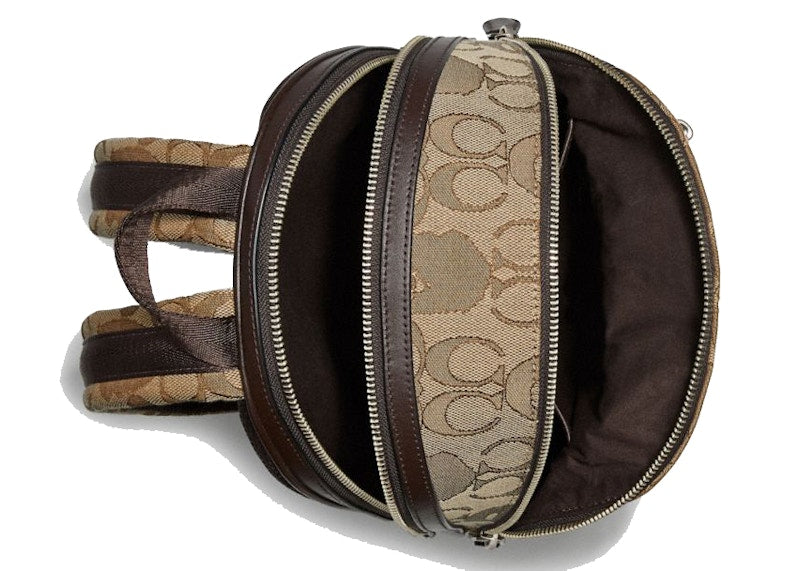 Coach x Bape Academy Backpack 23 Signature Jacquard With Ape Head Light Antique Nickel/Khaki