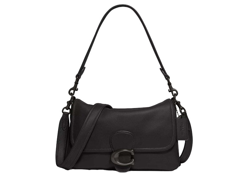 Coach Soft Tabby Shoulder Bag Smooth Leather/Pewter/Black