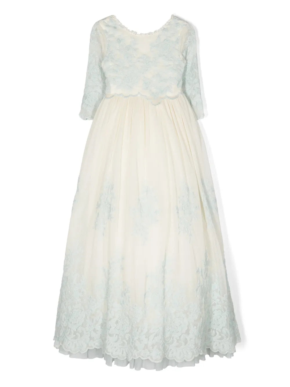 lace-detailing round-neck dress