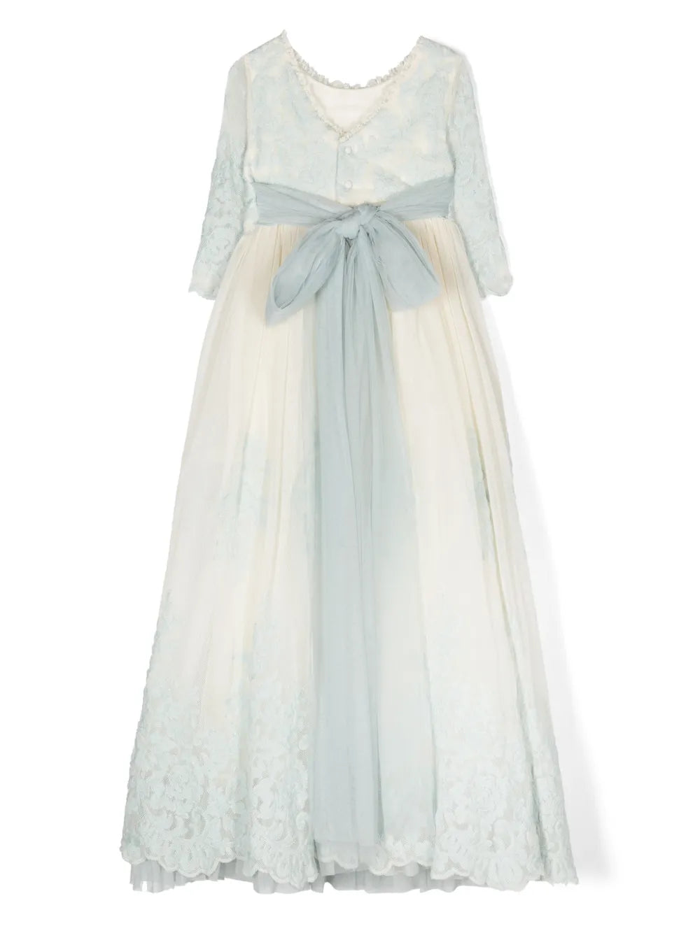 lace-detailing round-neck dress