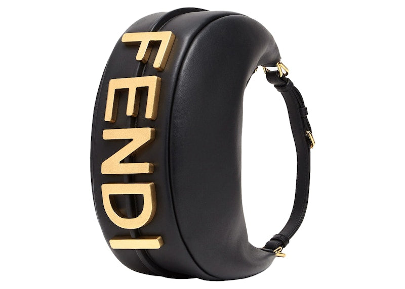 Fendi by Marc Jacobs Fendigraphy Small Black Leather Bag
