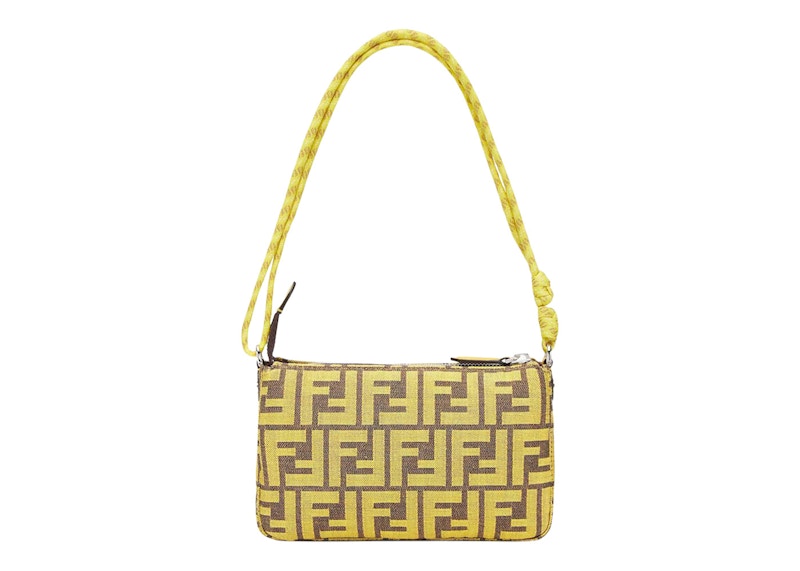 Fendi x FRGMT x Pokemon FF Fabric Bag Baguette Pouch Yellow