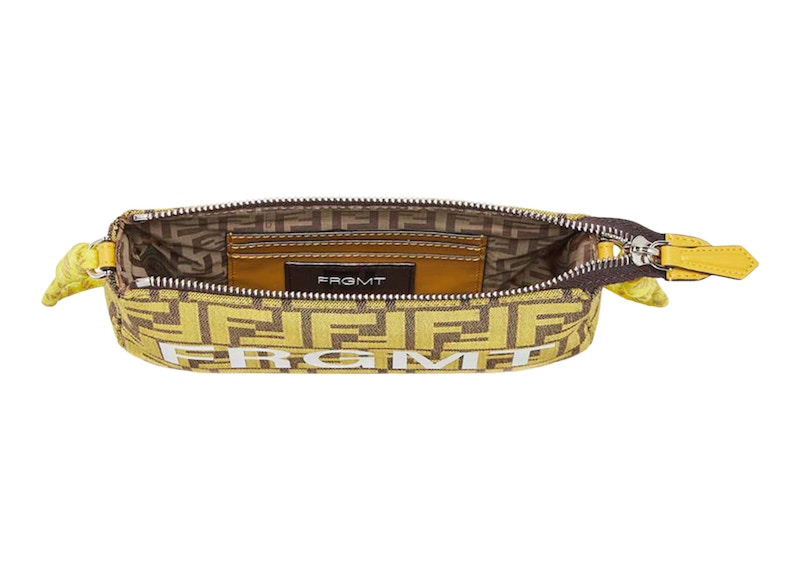 Fendi x FRGMT x Pokemon FF Fabric Bag Baguette Pouch Yellow