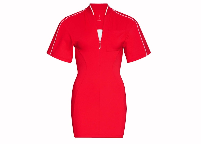 Jacquemus x Nike Shorts-Sleeved T-Shirt Dress (Asia Sizing) Dark Red