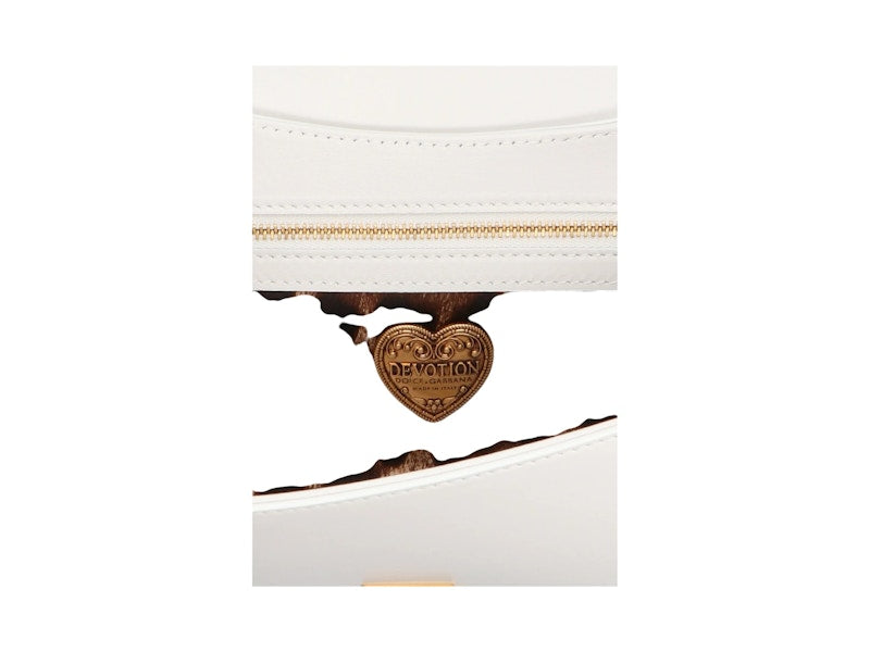 Dolce & Gabbana Devotion Logo Plaque Shoulder Bag White/Gold